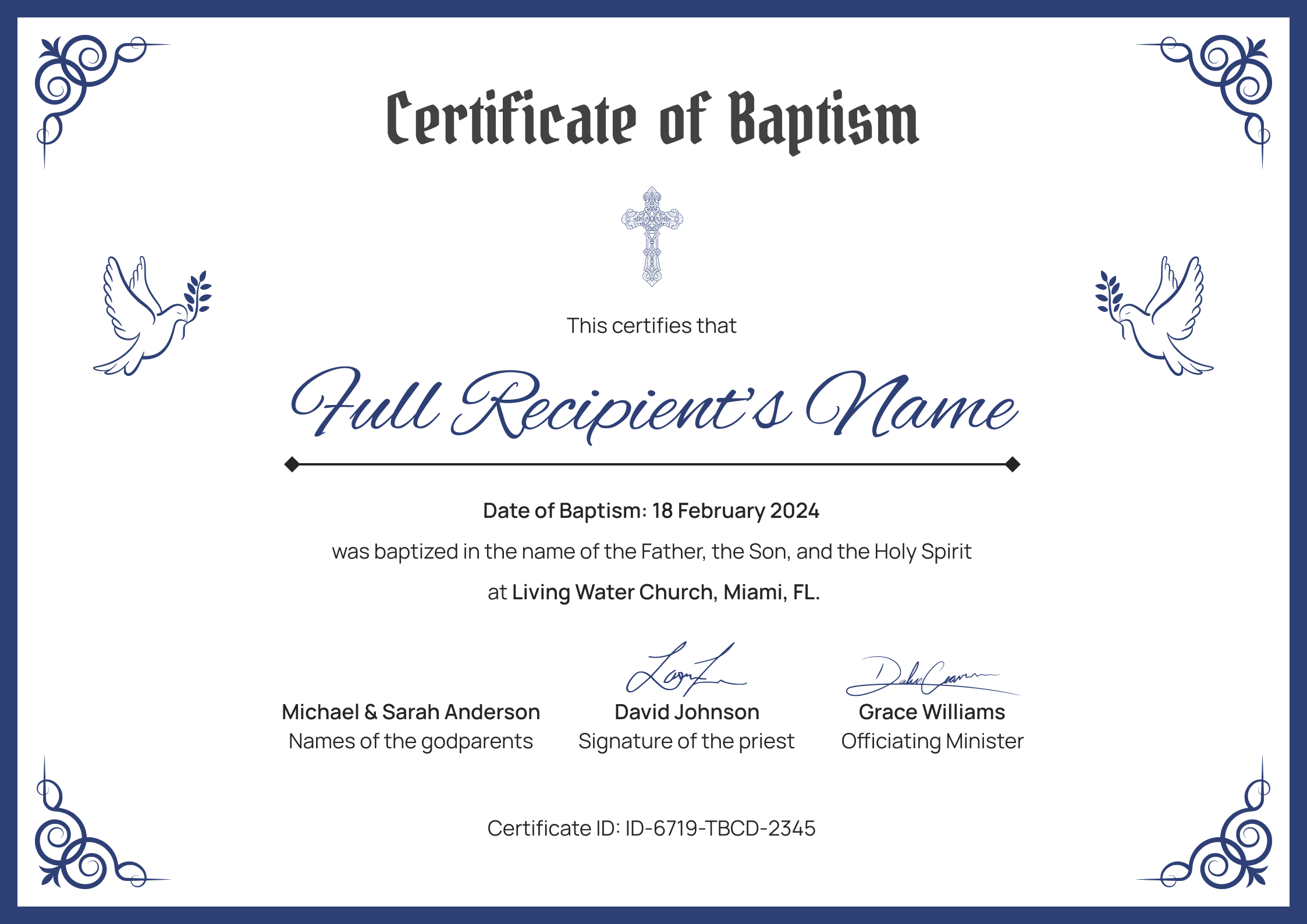 baptism certificate template