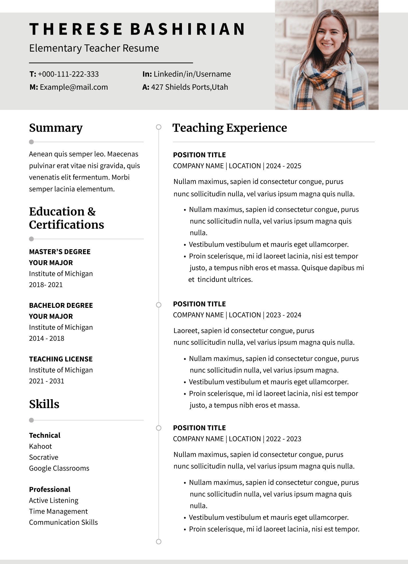 Elementary Teacher Resume Free Google Docs Template Gdoc io Elementary Teacher Resume Free Google Docs Template Gdoc io
