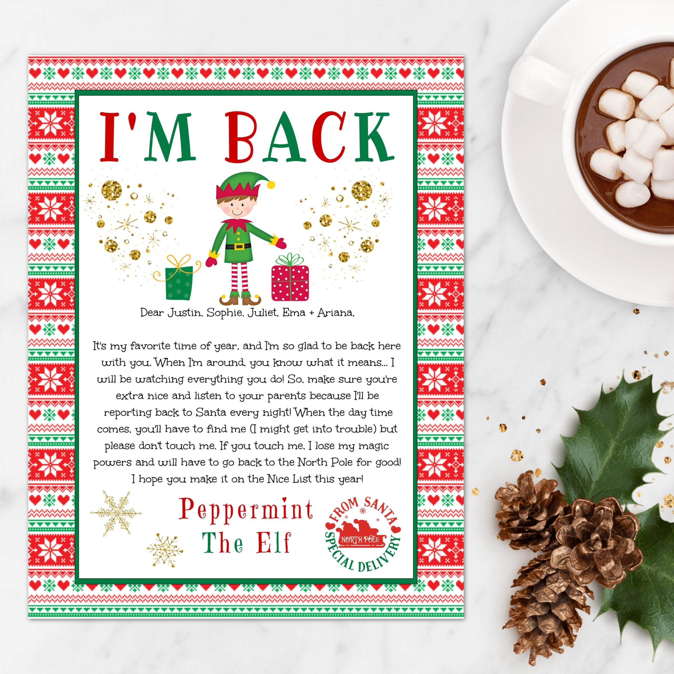 Elf Arrival Letter Template Editable I m Back Christmas Letter Printable Christmas Elf Welcome Back Letter Christmas Tradition For Kids Etsy