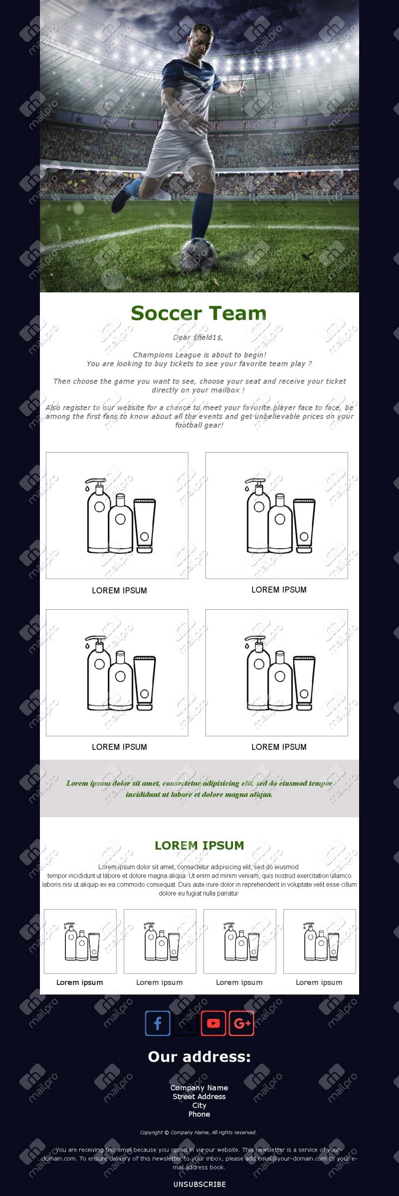 Email Templates For Soccer Teams Mailpro 