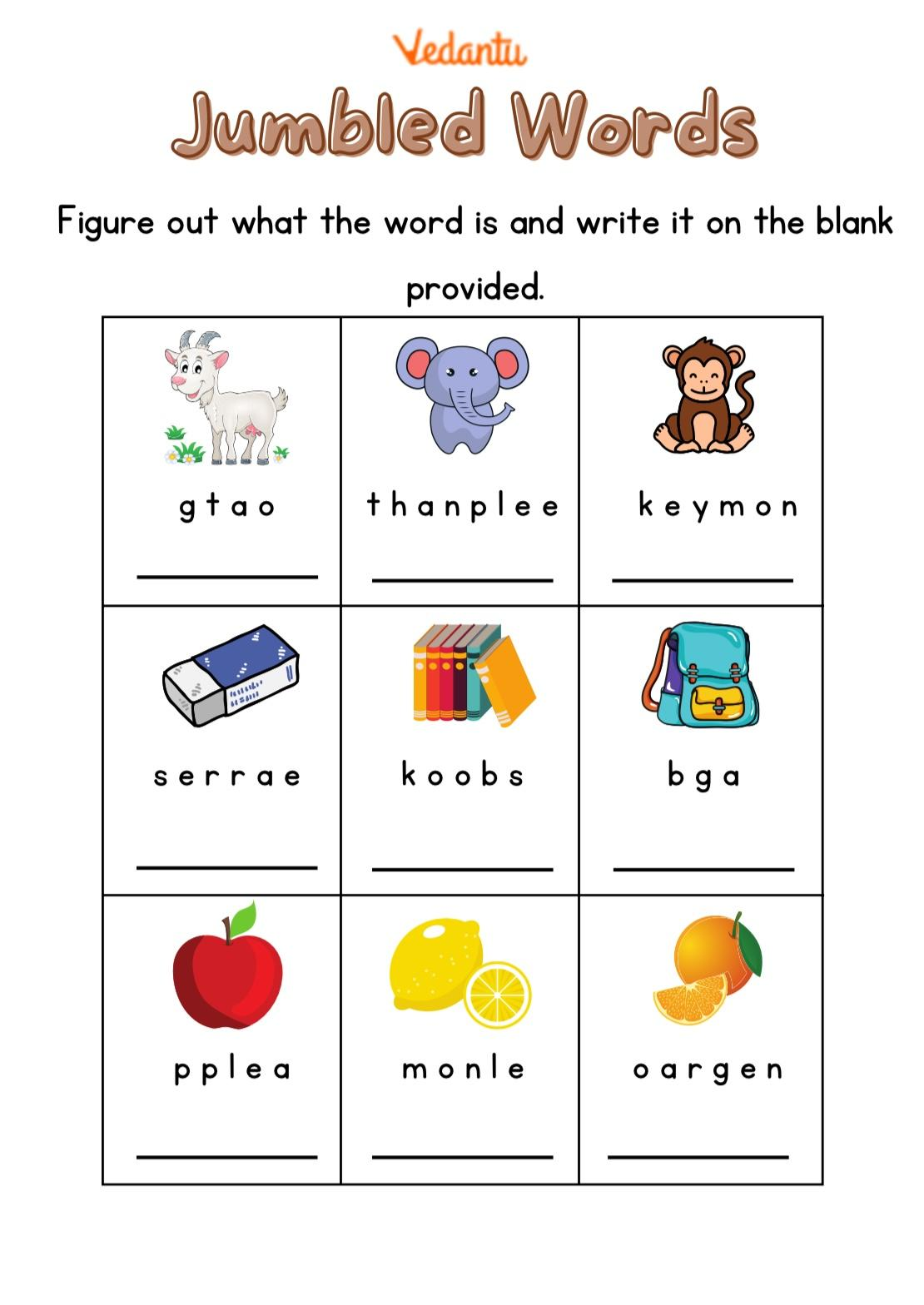 1st grade english worksheets