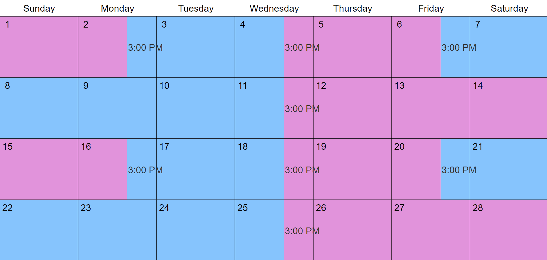 Examples Of Joint Custody Schedules 2 2 5 5 And 3 3 4 4 Examples Of Joint Custody Schedules 2 2 5 5 And 3 3 4 4