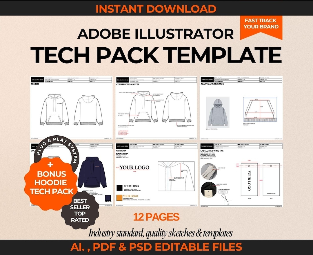 Fashion Tech Pack Template Kit Adobe Illustrator DIY Tech Pack Ai PDF Hoodie Tech Pack Template Etsy Fashion Tech Pack Template Kit Adobe Illustrator DIY Tech Pack Ai PDF Hoodie Tech Pack Template Etsy