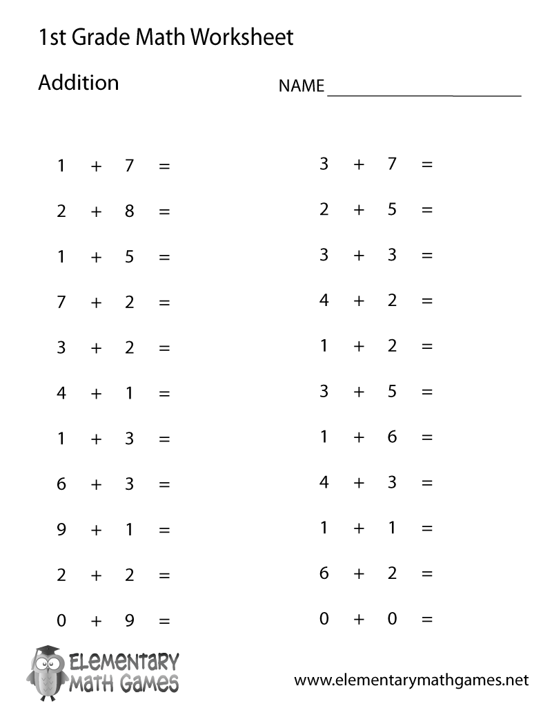 math 1st grade worksheets