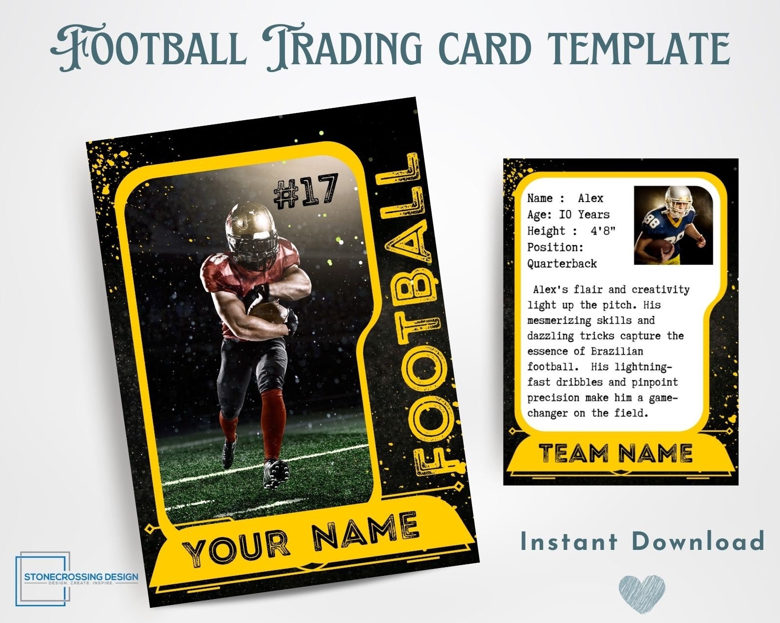 template trading cards