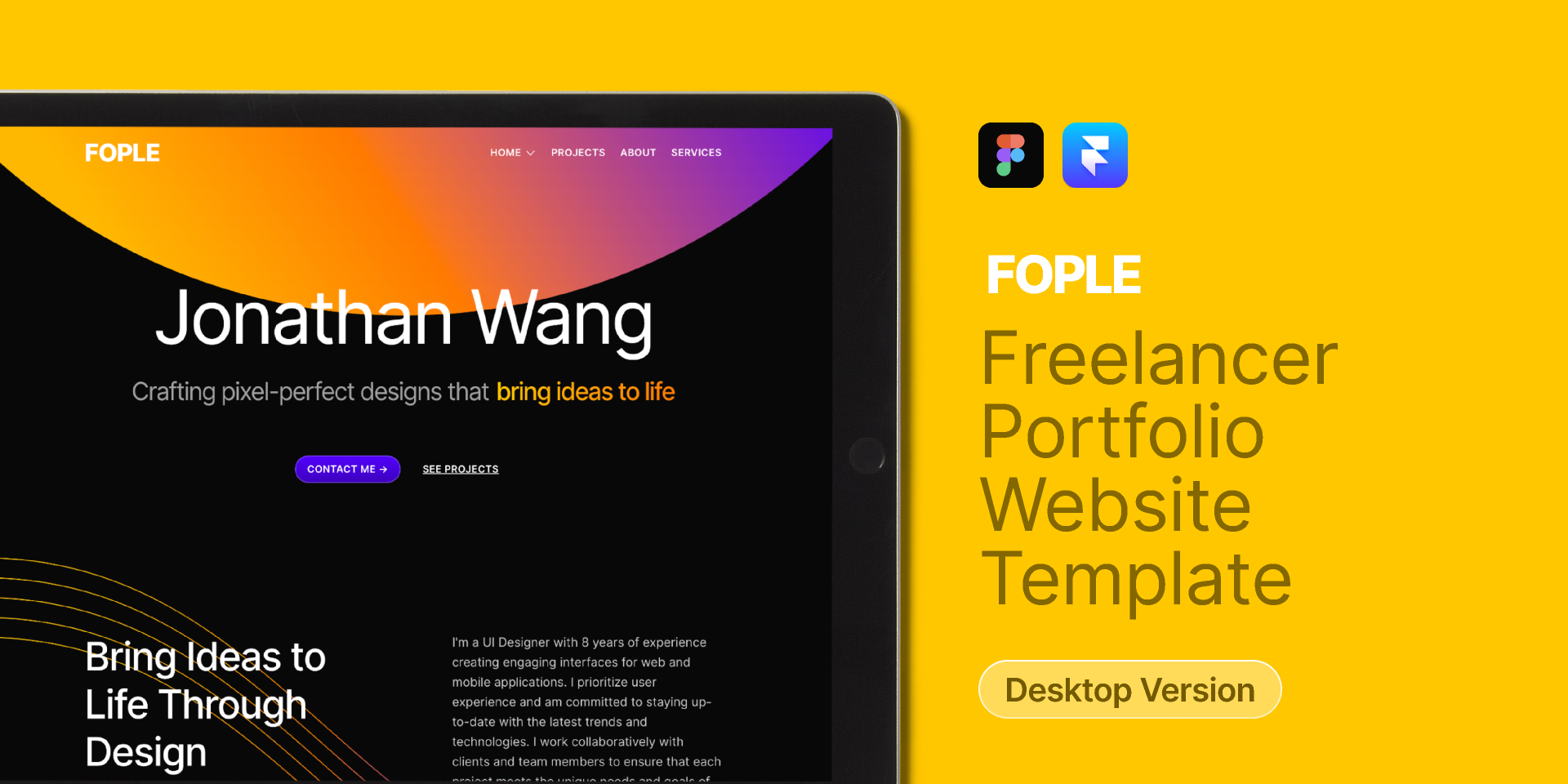 Fople Framer Portfolio Website Template Desktop Version Figma Fople Framer Portfolio Website Template Desktop Version Figma