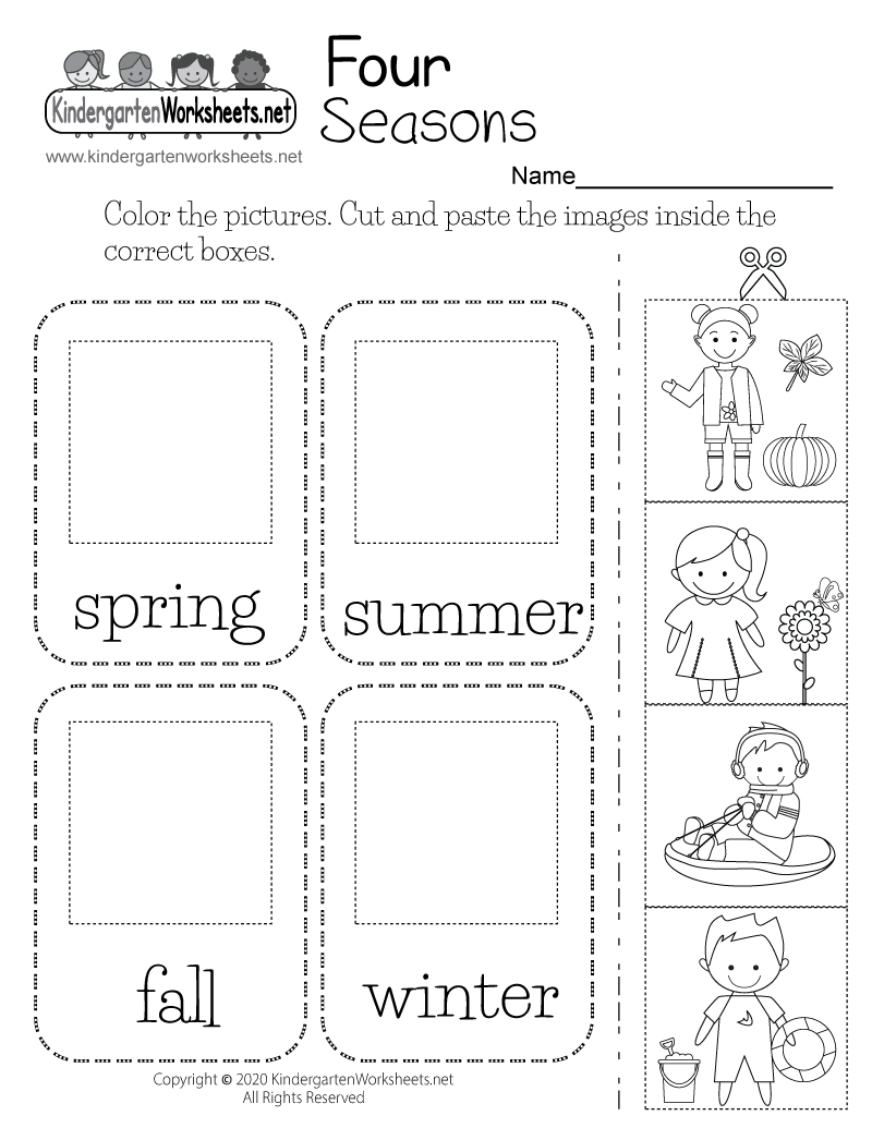 science worksheet for kg