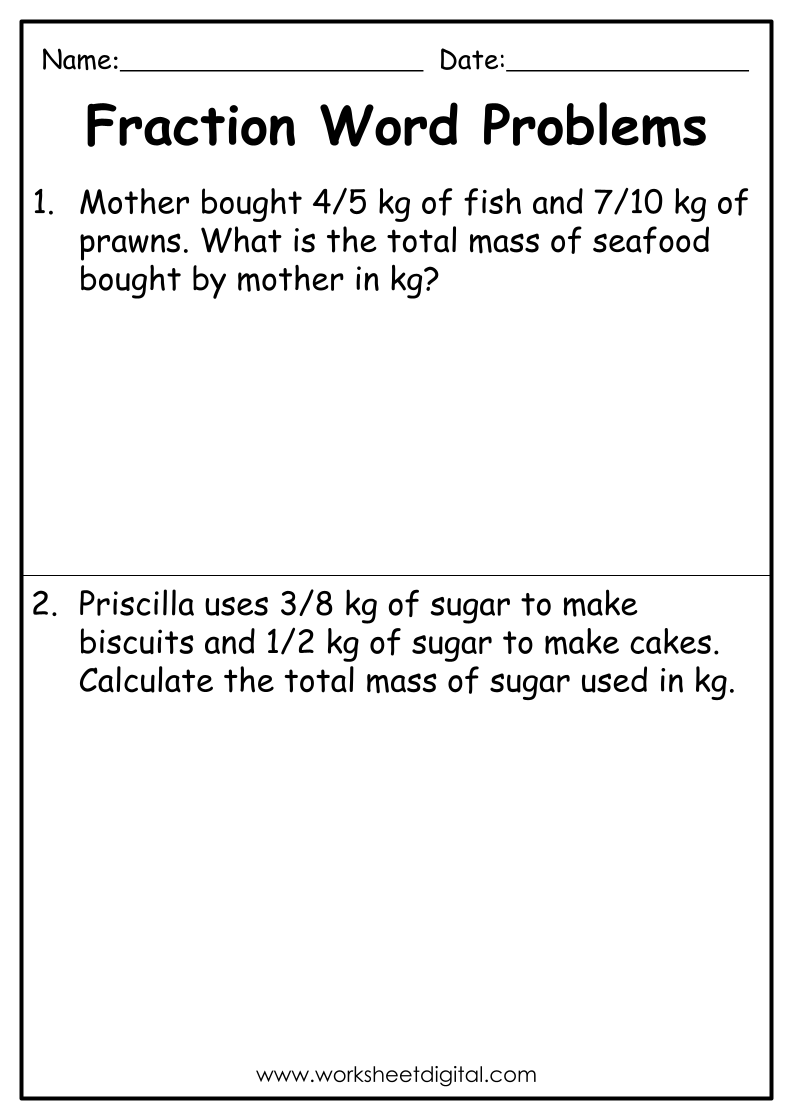 Fraction Word Problems Grade 4 Worksheet Digital 1 Teacher Made Resources Fraction Word Problems Grade 4 Worksheet Digital 1 Teacher Made Resources