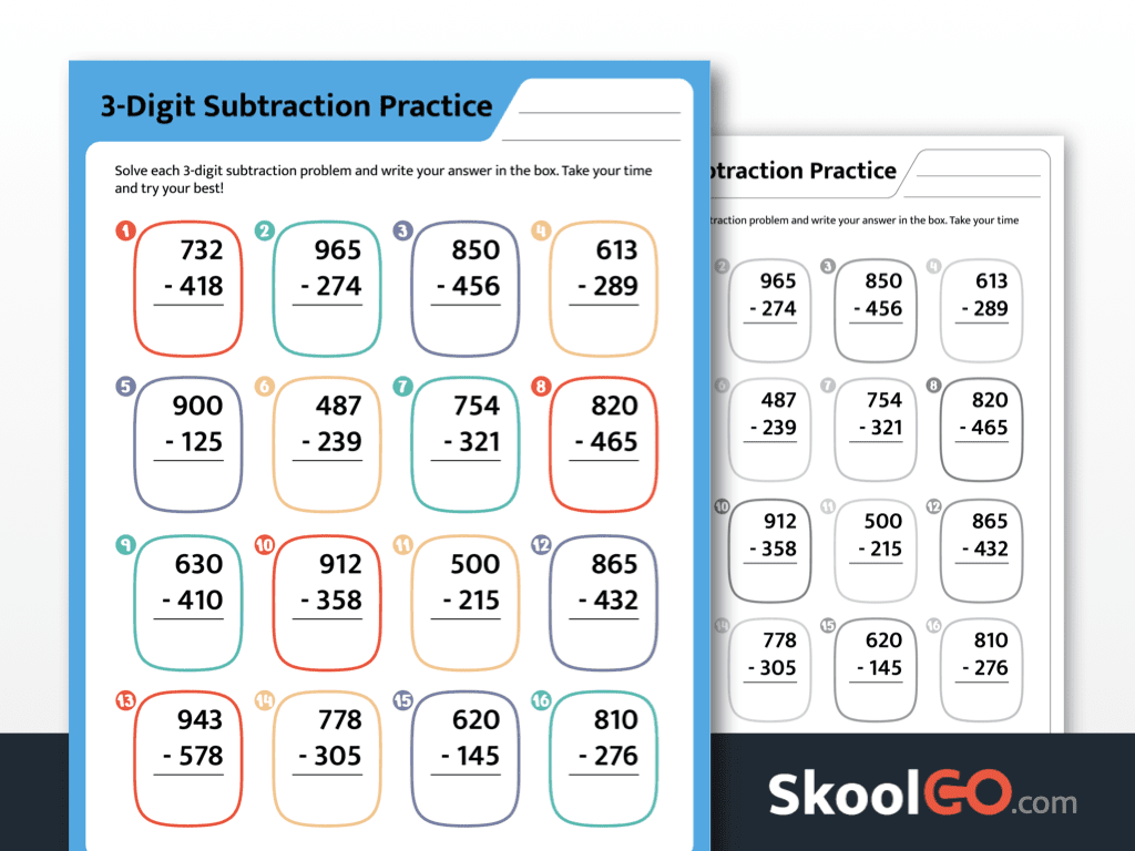 subtraction worksheets for grade 2