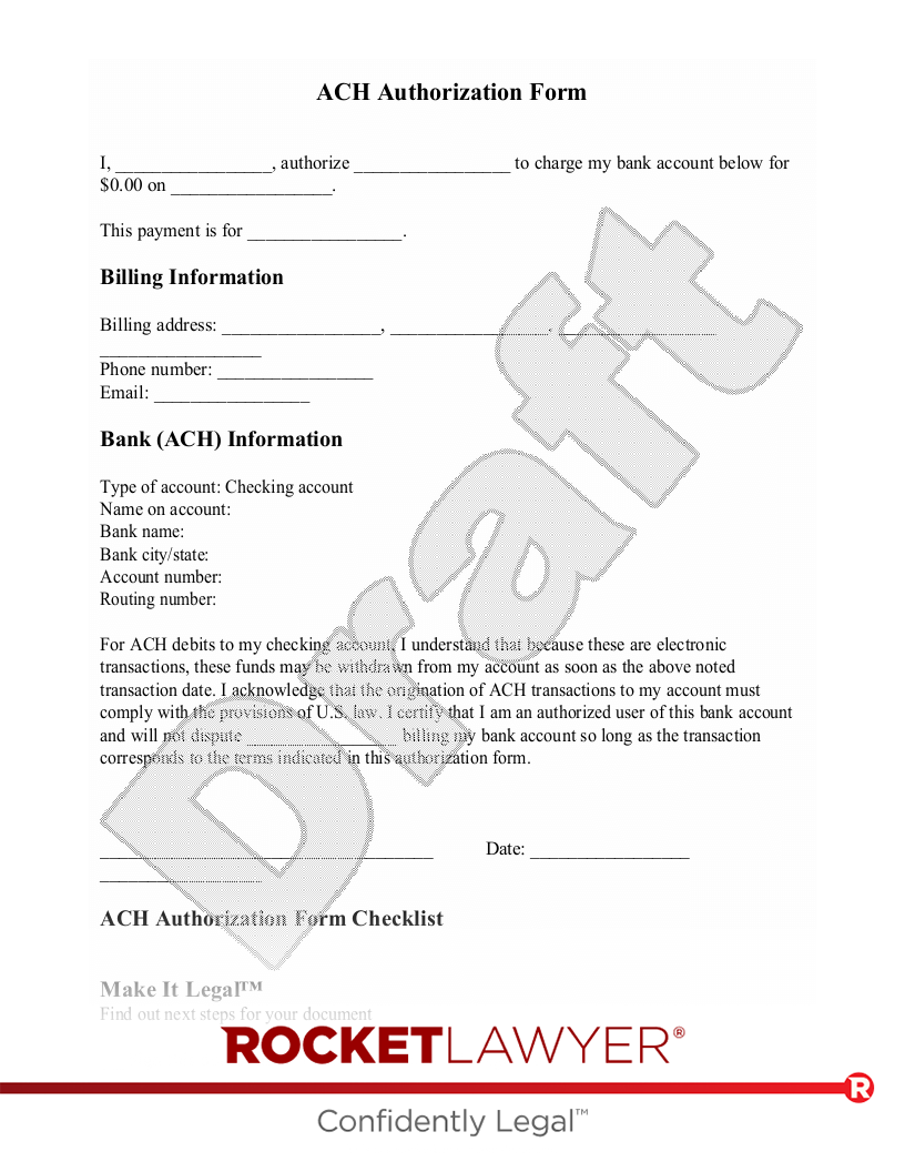 ach form template ach form template
