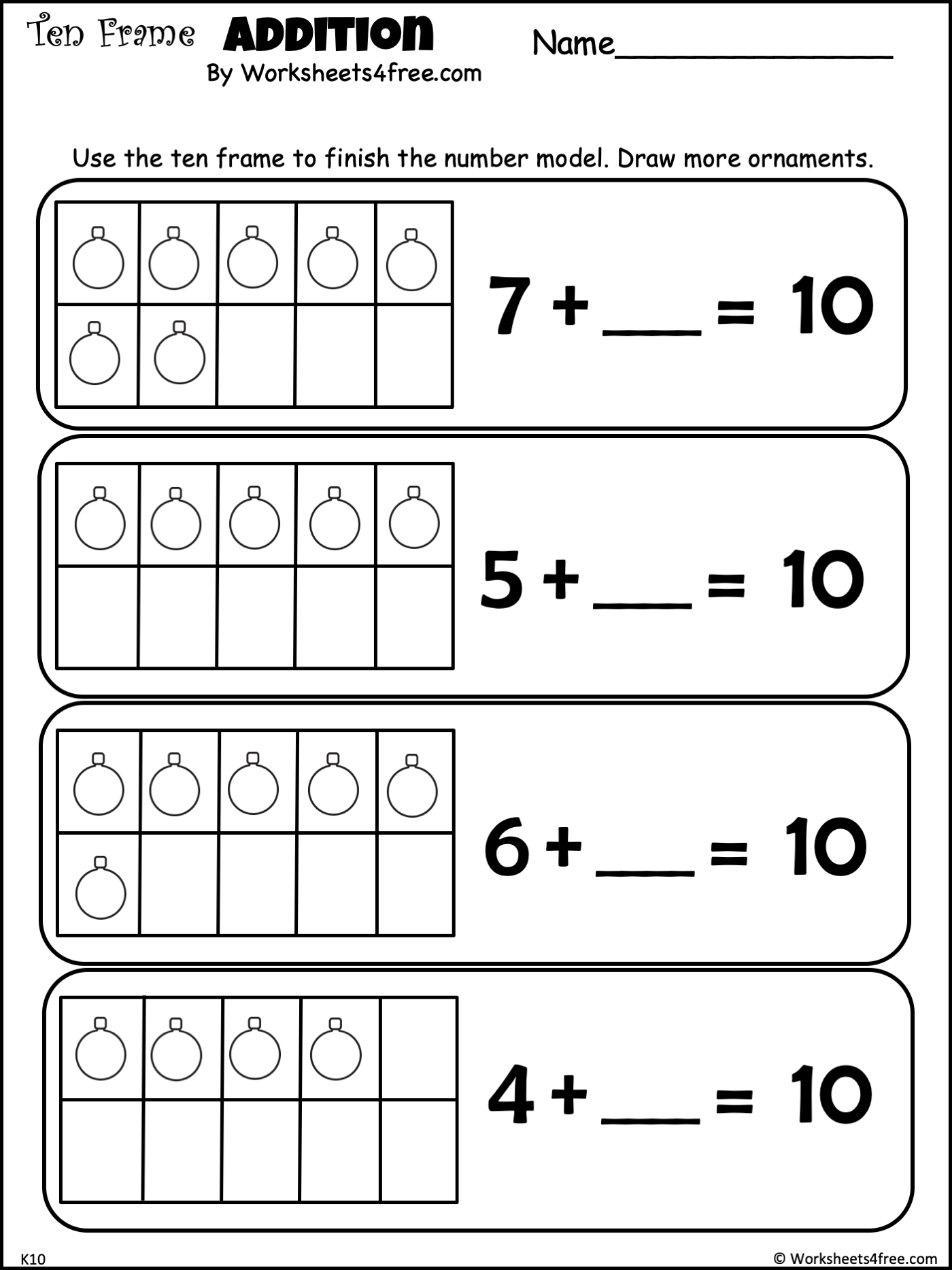 adding to 10 worksheets adding to 10 worksheets