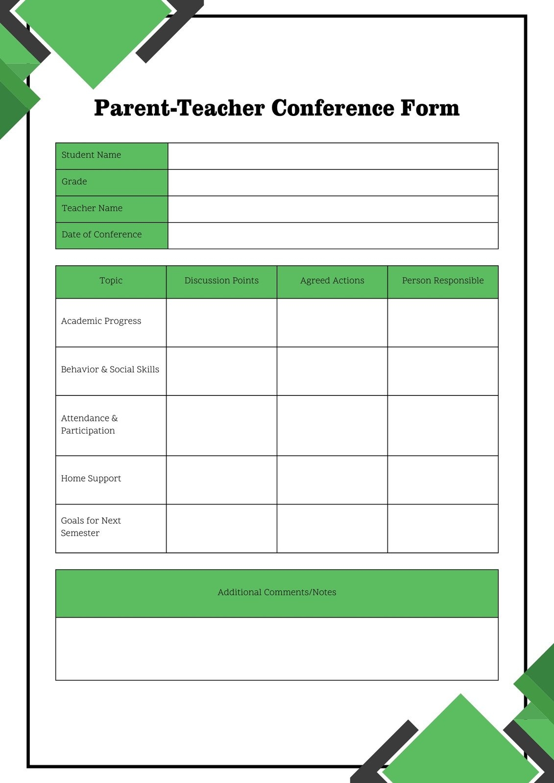 Free And Customizable Parent Teacher Conference Templates Free And Customizable Parent Teacher Conference Templates