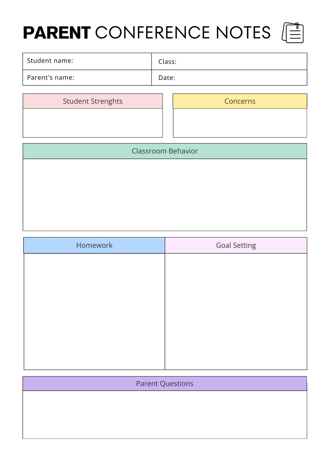 Free And Customizable Parent Teacher Conference Templates Free And Customizable Parent Teacher Conference Templates
