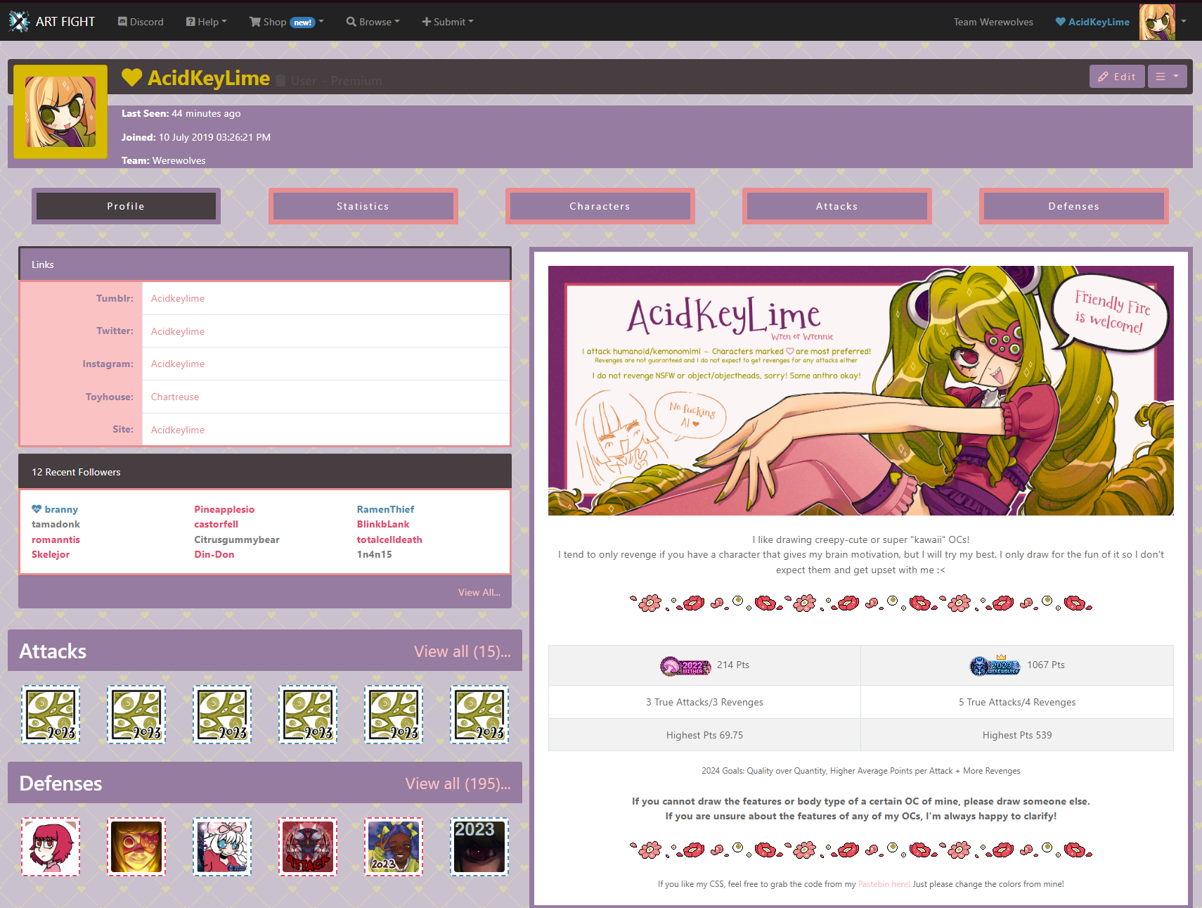 artfight profile template