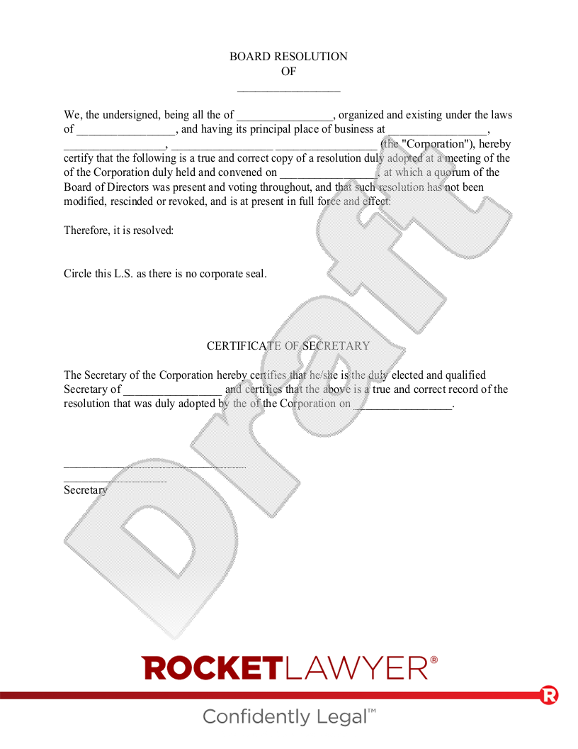 board of directors resolution template board of directors resolution template