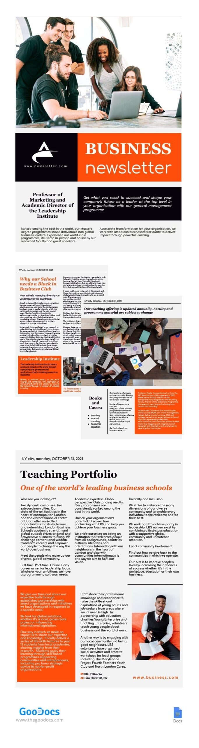 Free Business Newsletter Template Thegoodocs