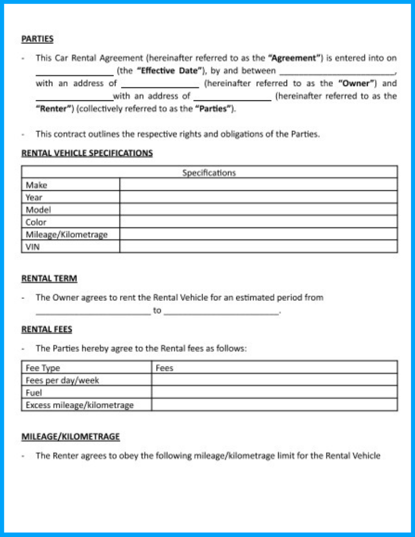Free Car Rental Agreement Template To Help You Win More Clients Free Car Rental Agreement Template To Help You Win More Clients