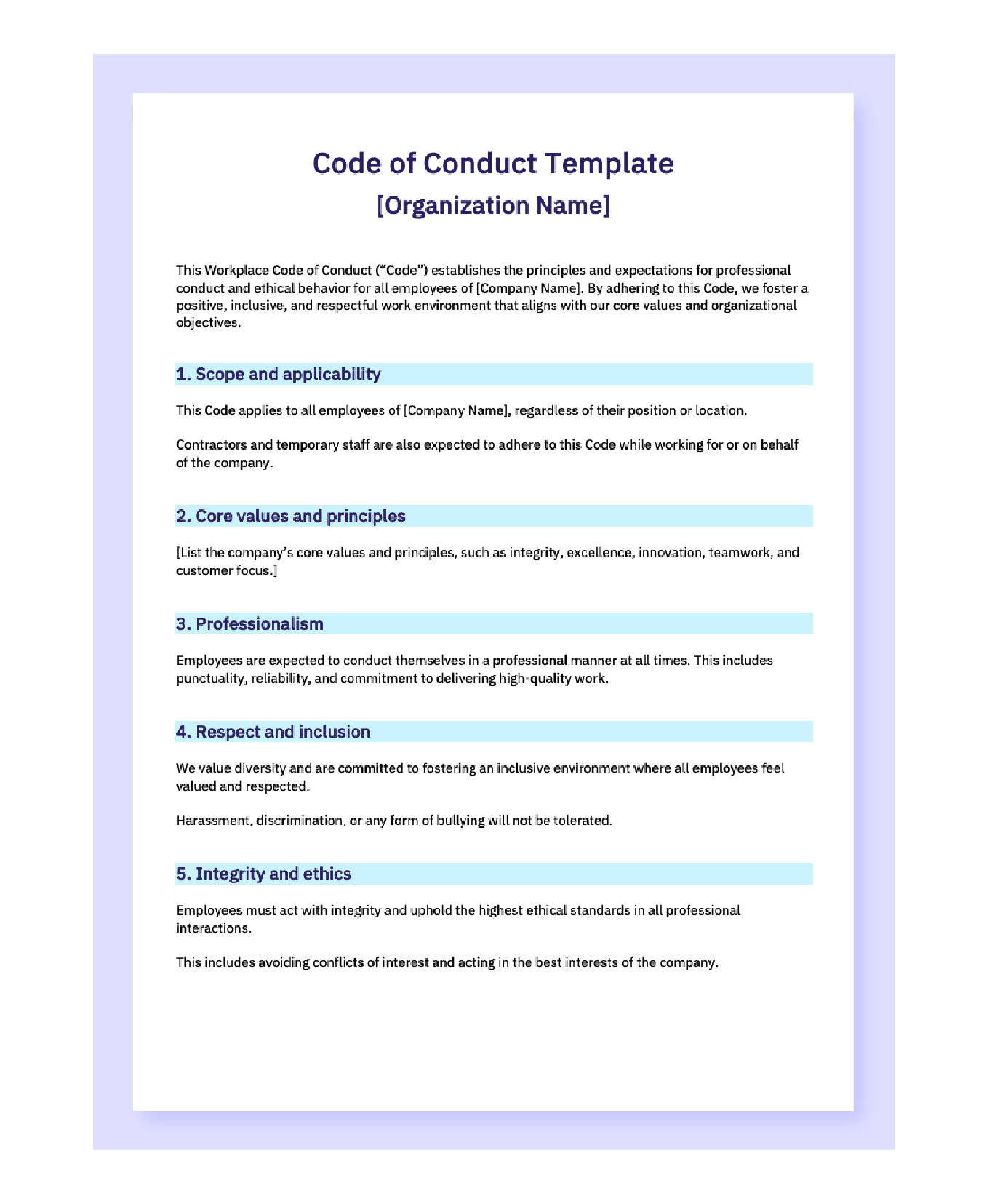 Free Code Of Conduct Template And Guide With Examples AIHR