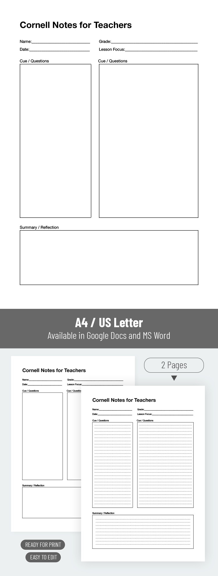cornell note template google docs cornell note template google docs