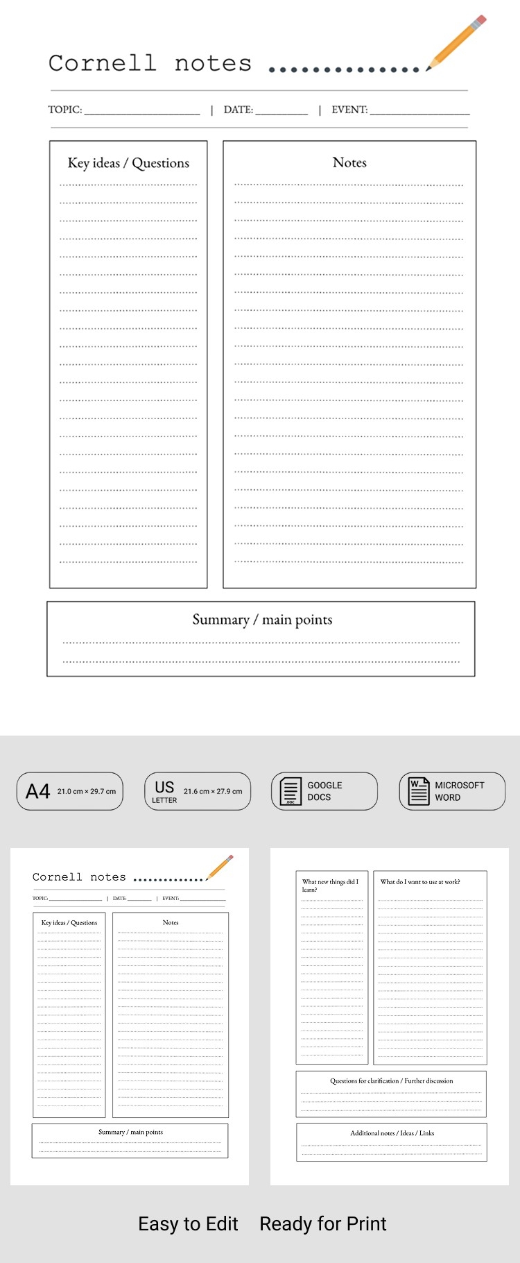 Free Cornell Note Templates For Google Docs And Word Thegoodocs Free Cornell Note Templates For Google Docs And Word Thegoodocs