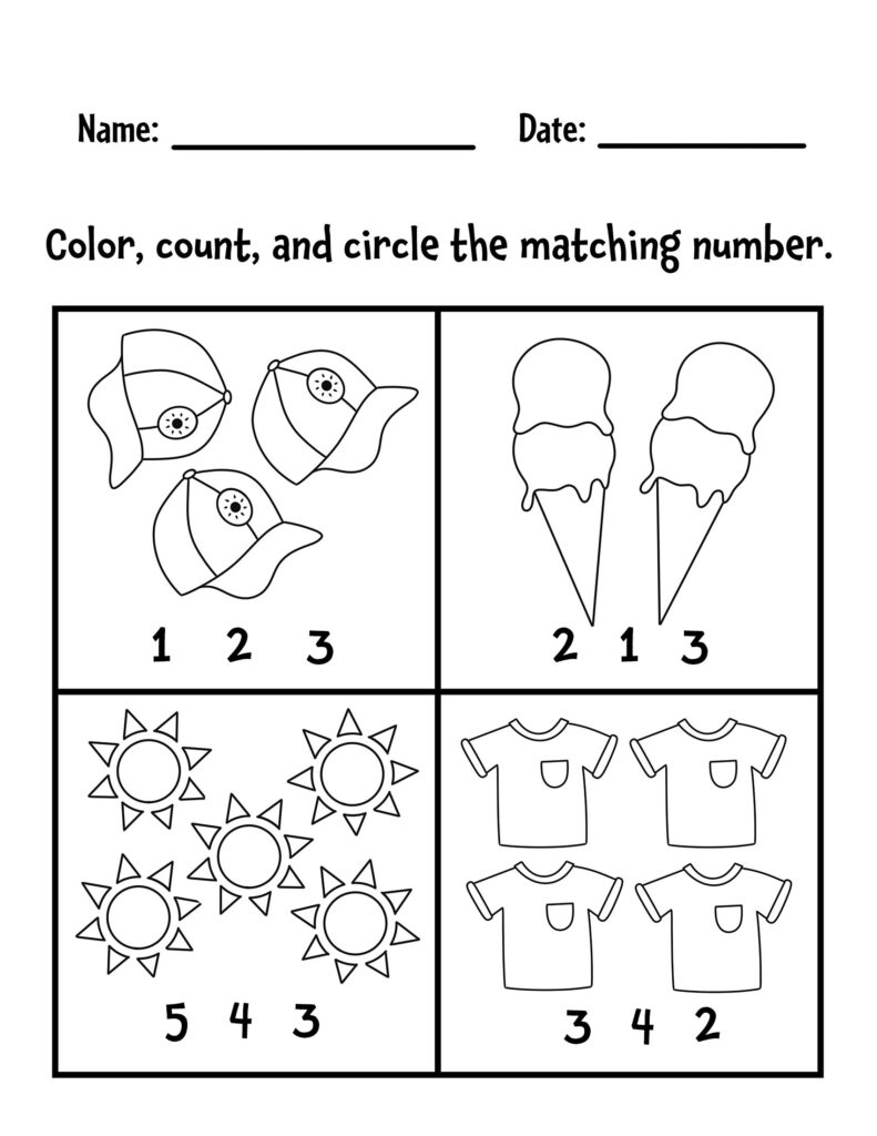 colour and count worksheets colour and count worksheets