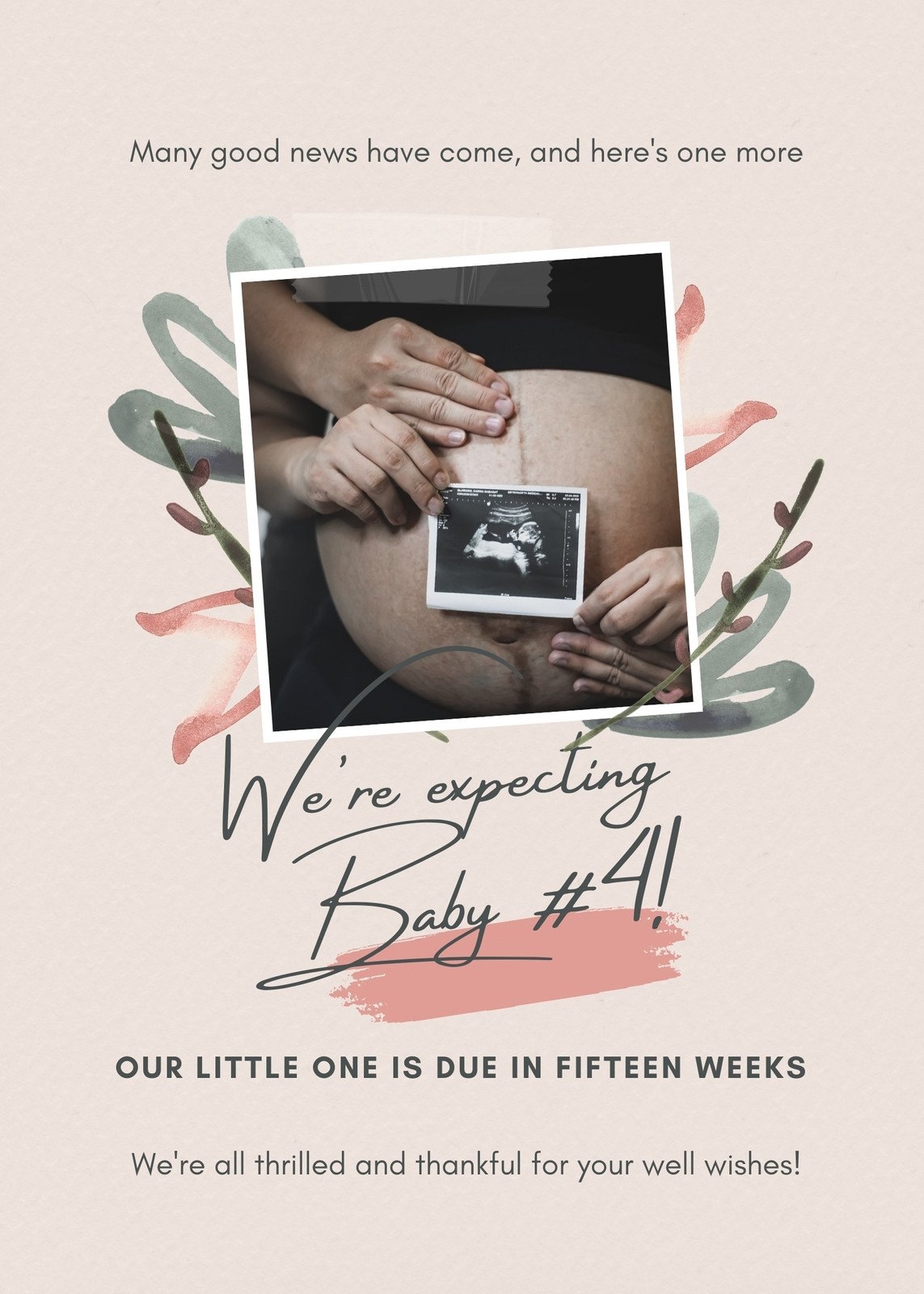 Free Custom Printable Pregnancy Announcement Templates Canva