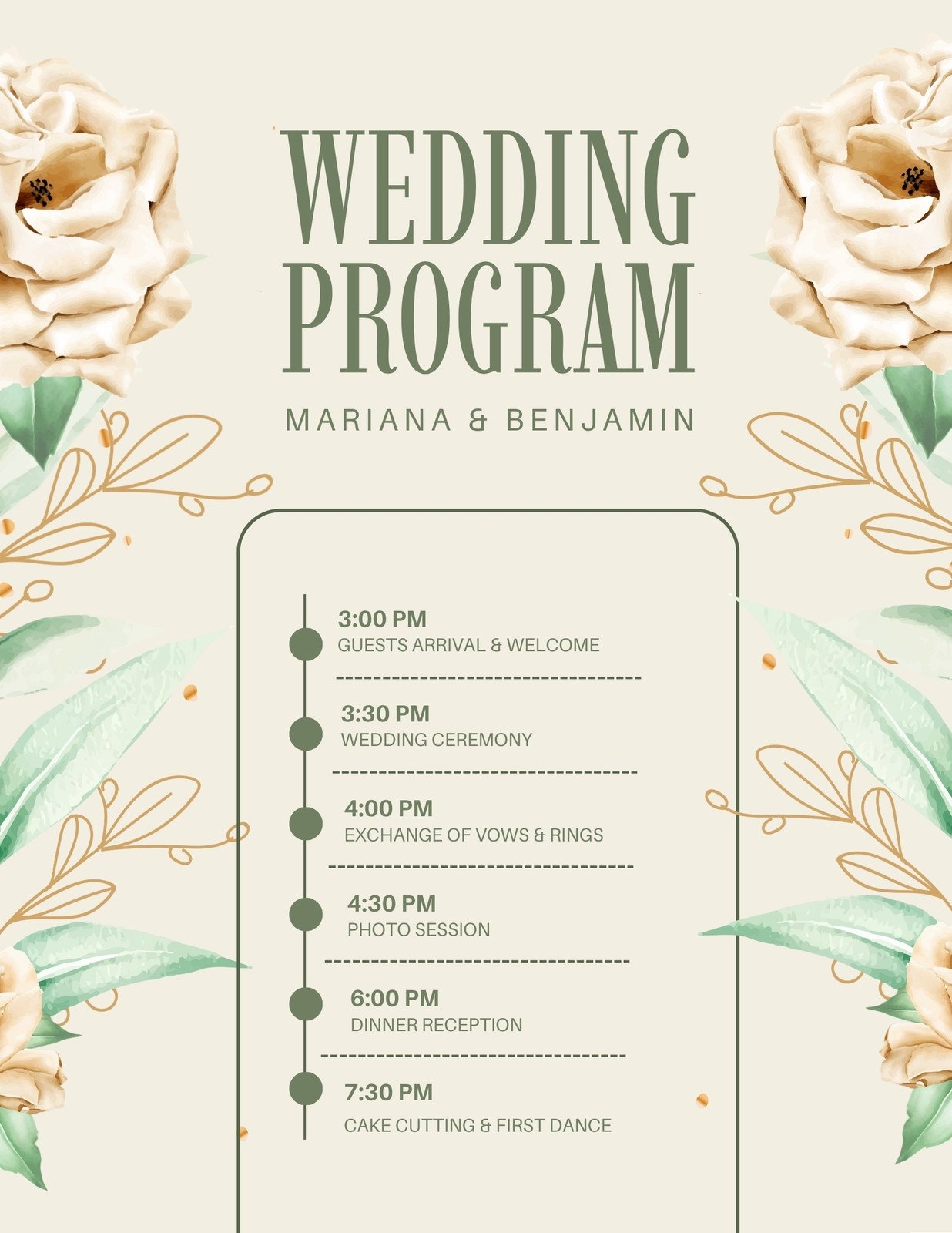 Free Custom Printable Wedding Timeline Planner Templates Canva