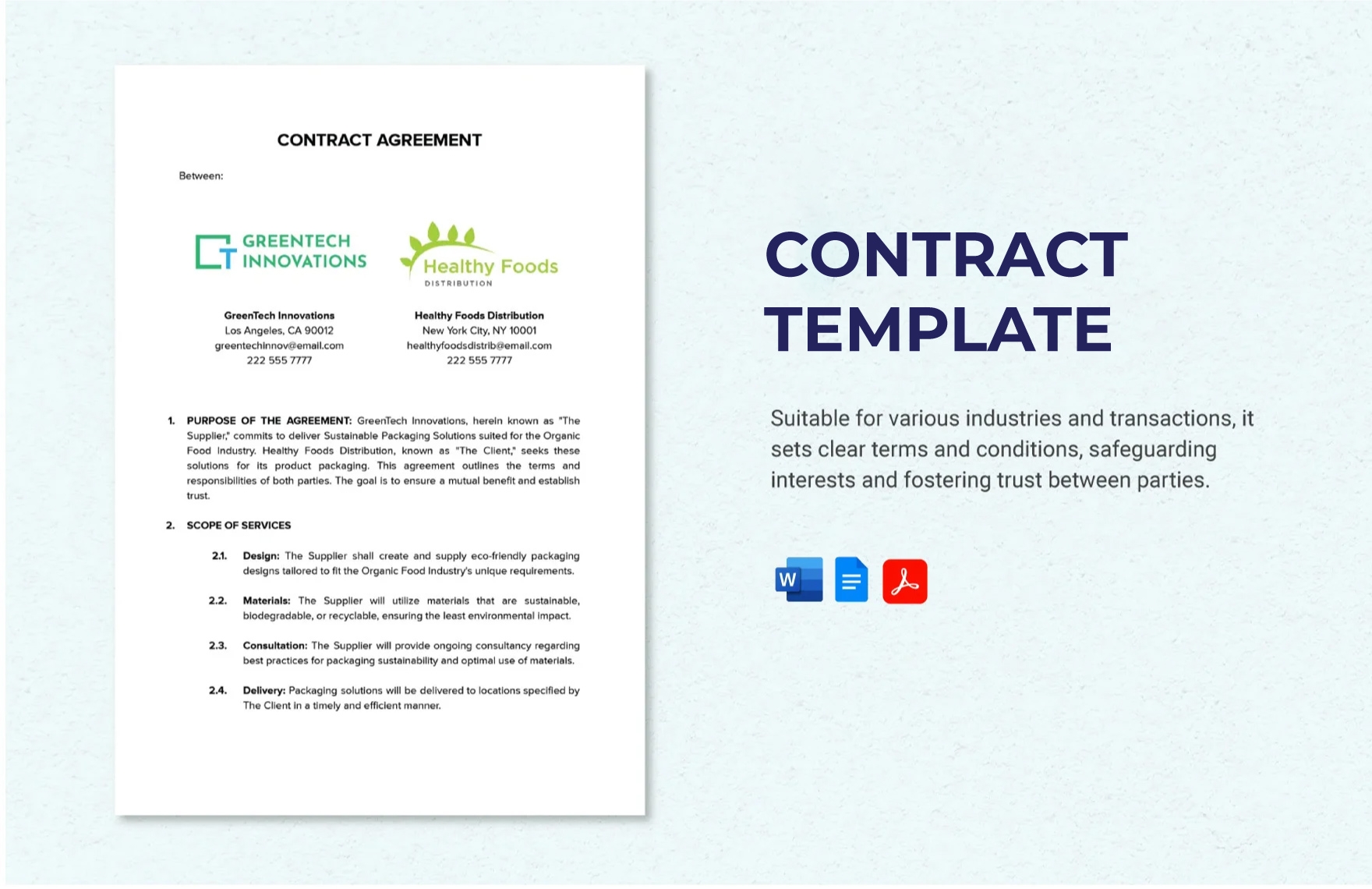 Free Editable Contract Templates In Google Docs To Download