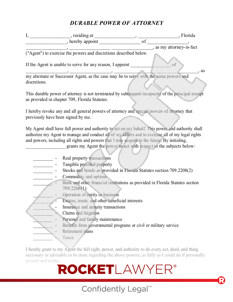 Free Florida Power Of Attorney Template Rocket Lawyer Free Florida Power Of Attorney Template Rocket Lawyer