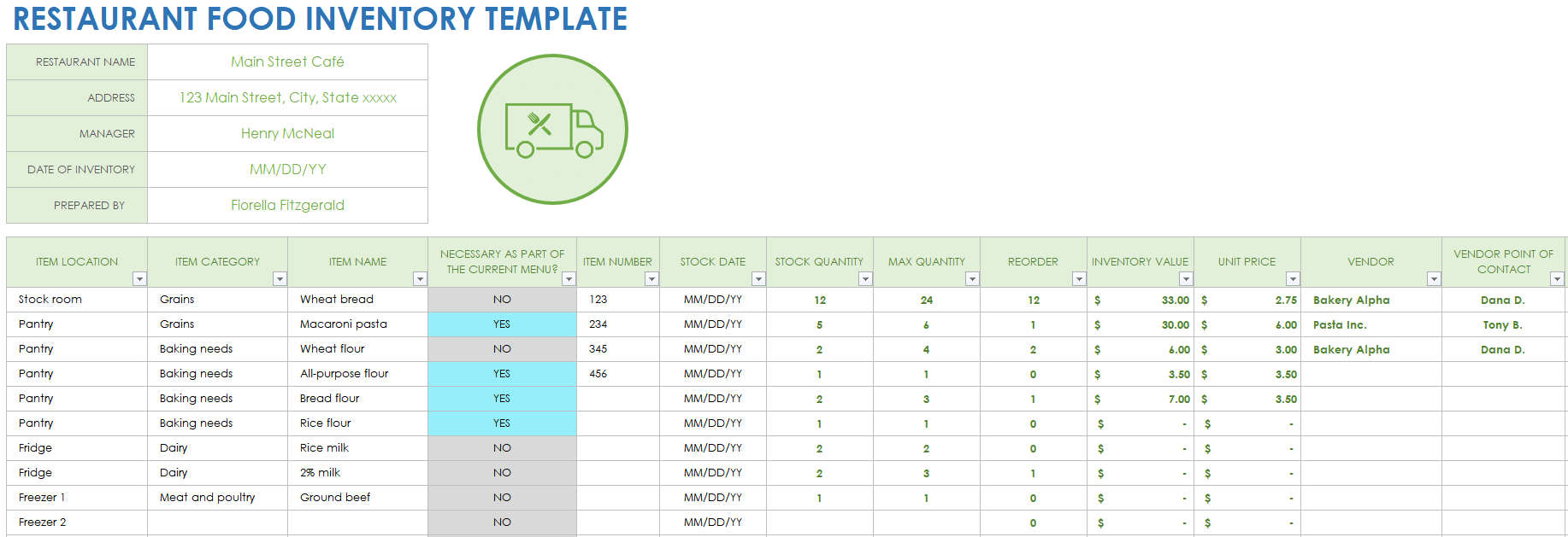 Free Food Inventory Templates Smartsheet