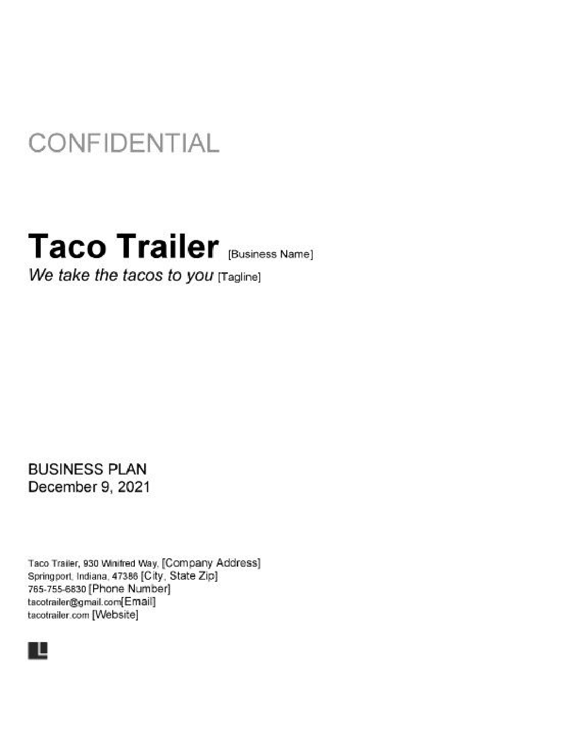 Free Food Truck Business Plan Template Sample PDF Word