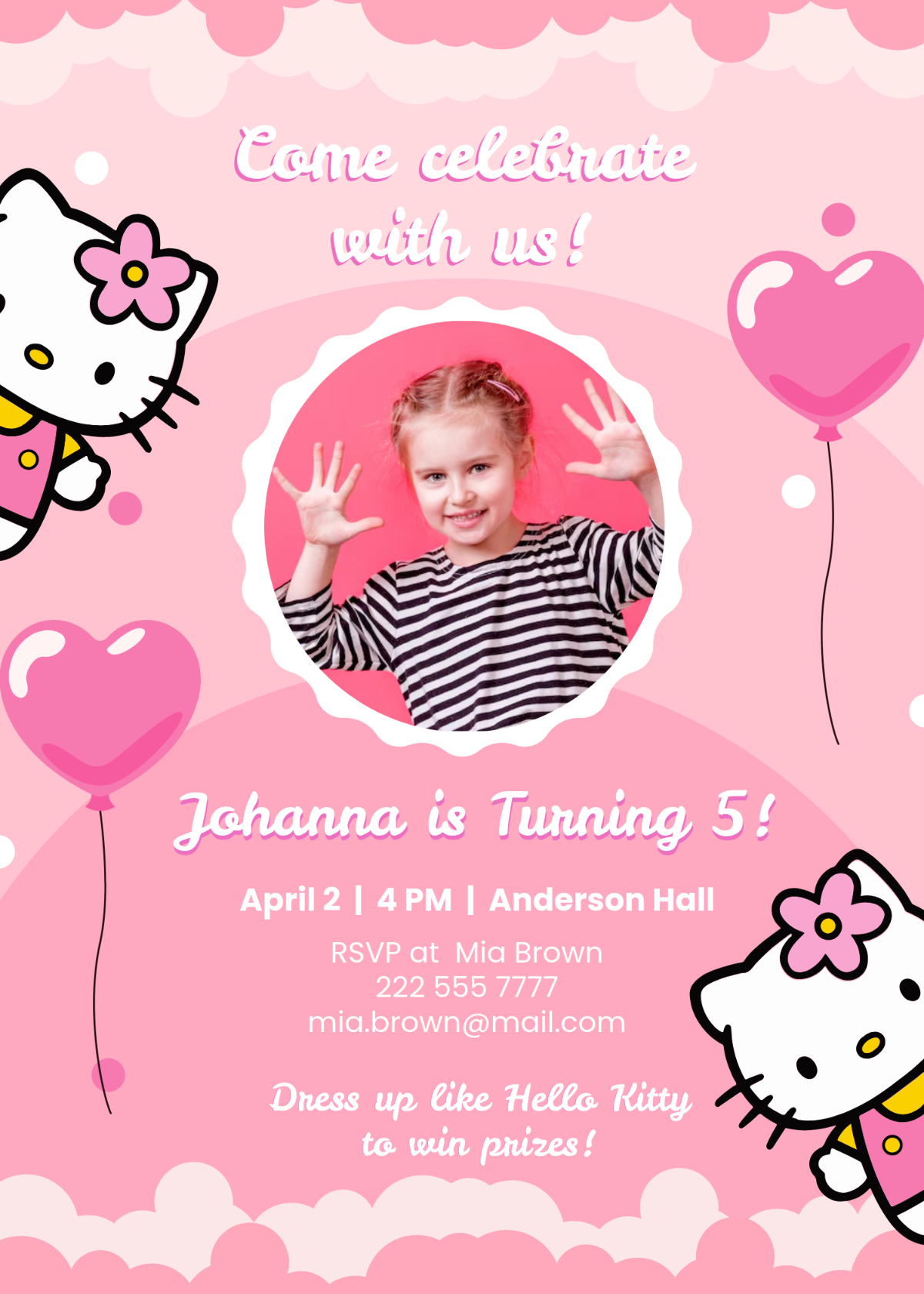 Free Hello Kitty Birthday Invitation Template To Edit Online