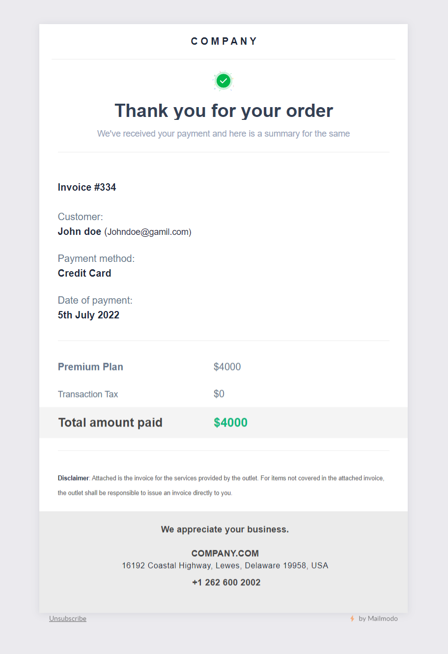Free Invoice Email Template For SaaS Free Invoice Email Template For SaaS