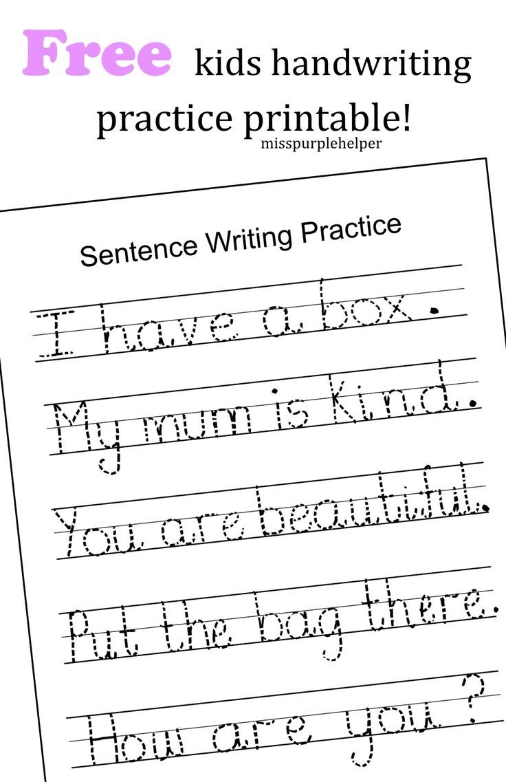 practice sentences for handwriting