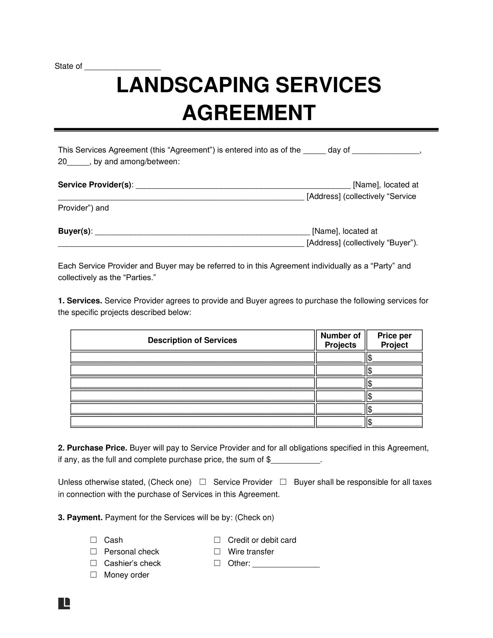 Free Landscaping Contract Template PDF Word Free Landscaping Contract Template PDF Word