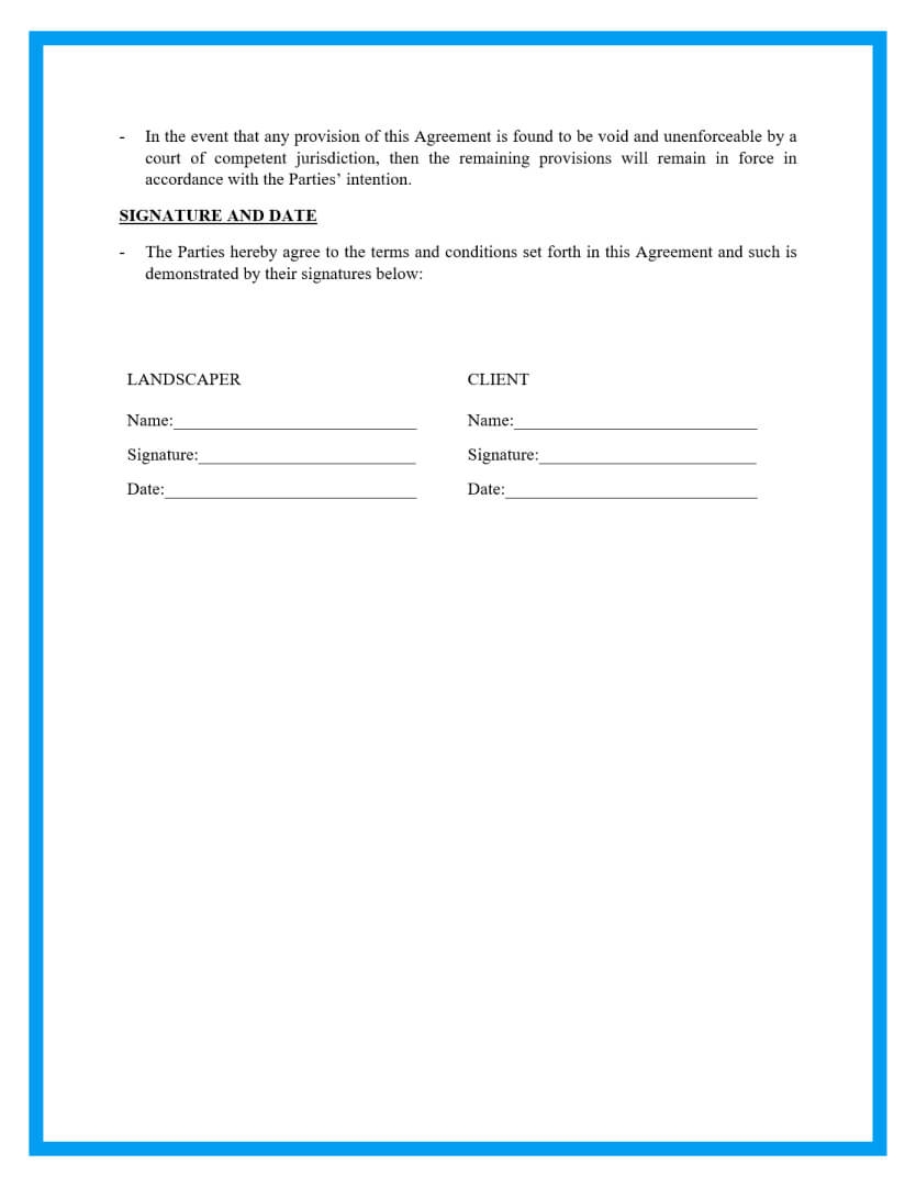 lawn care contract template lawn care contract template