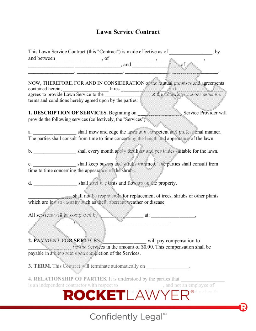 Free Lawn Service Contract Template FAQs Rocket Lawyer Free Lawn Service Contract Template FAQs Rocket Lawyer