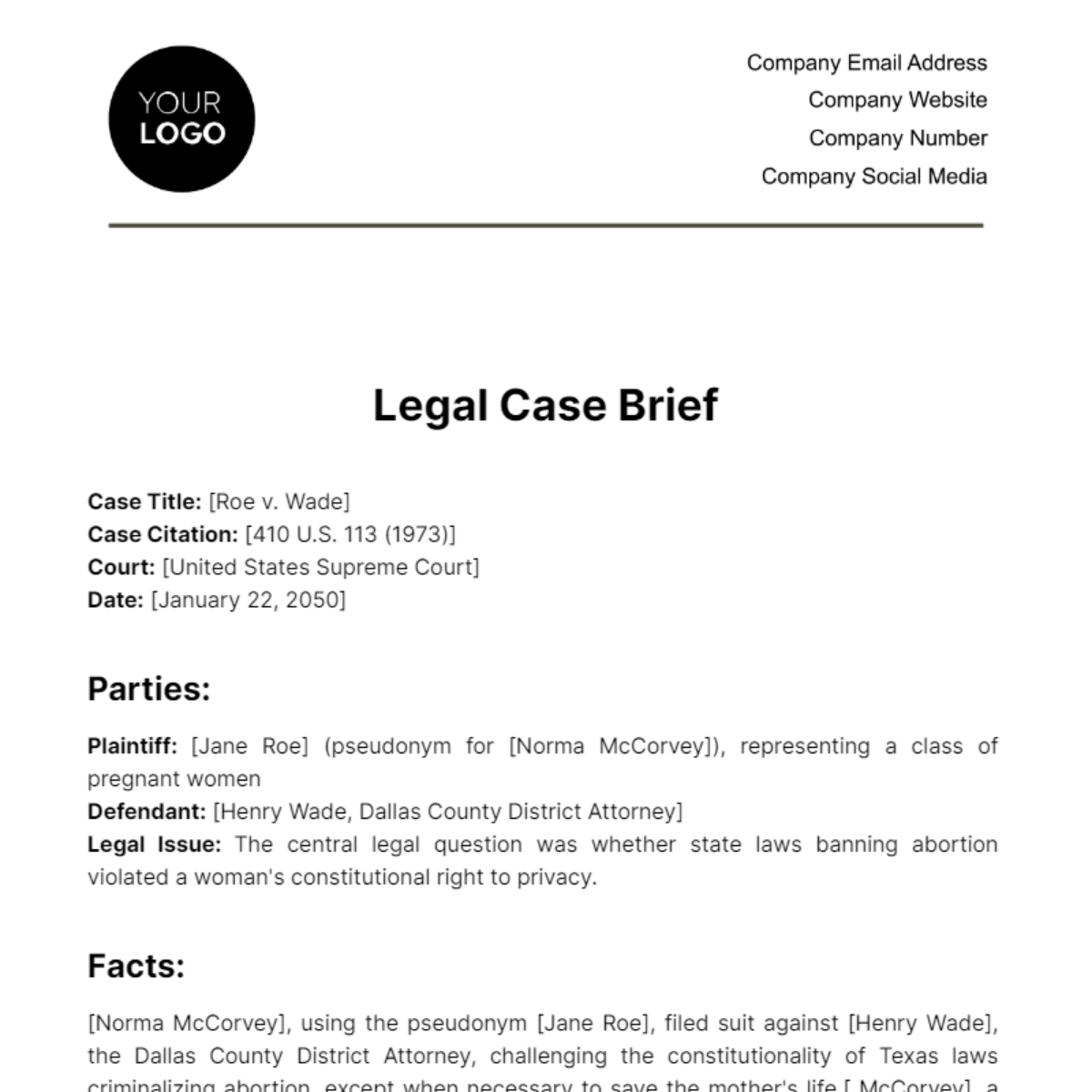 Free Legal Case Brief Template To Edit Online Free Legal Case Brief Template To Edit Online