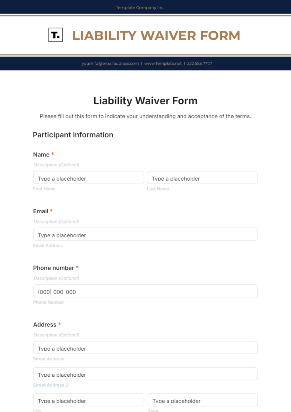 Free Liability Waiver Form Template To Edit Online