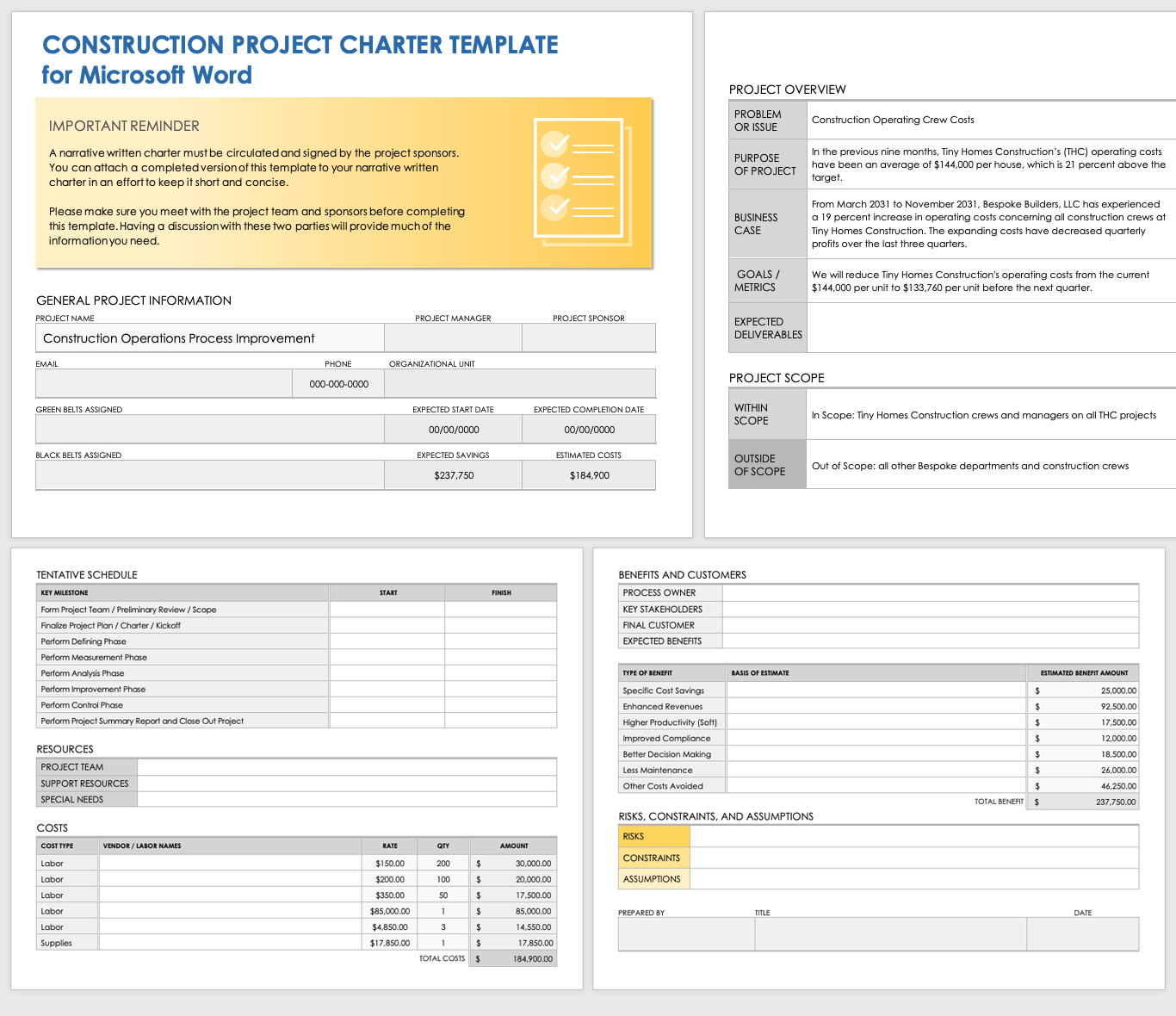 program charter template program charter template