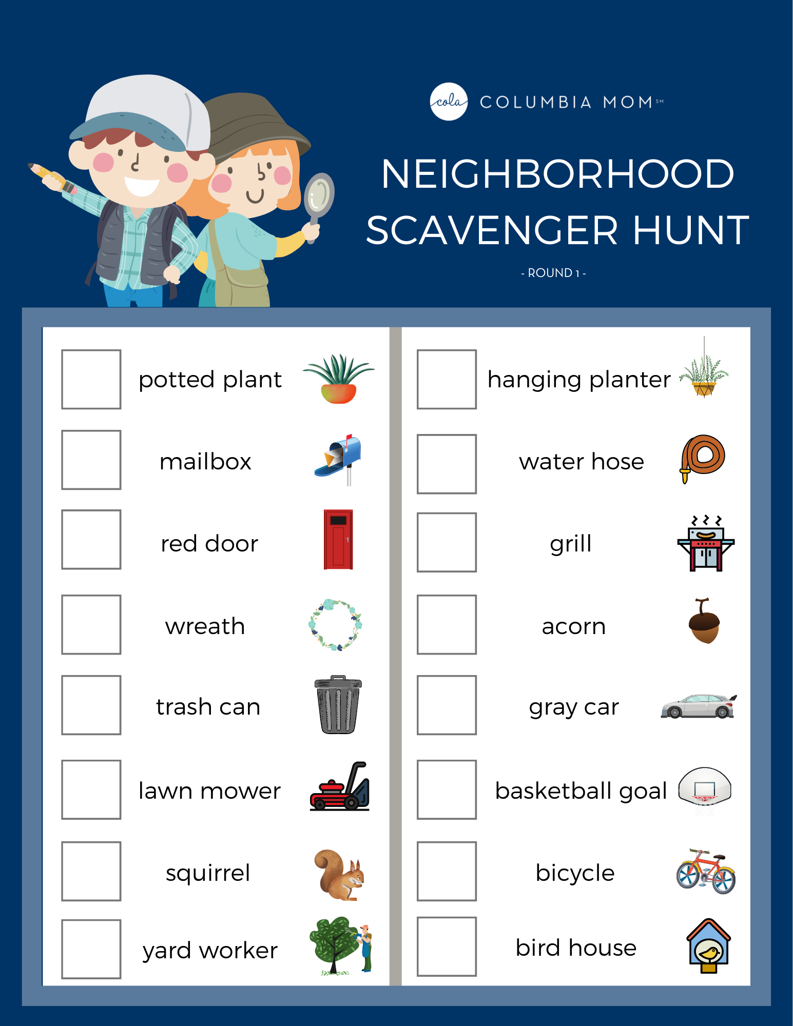 FREE Neighborhood Scavenger Hunt Printables FREE Neighborhood Scavenger Hunt Printables