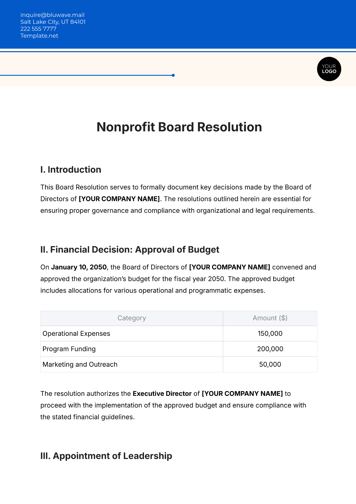 Free Nonprofit Board Resolution Template To Edit Online Free Nonprofit Board Resolution Template To Edit Online