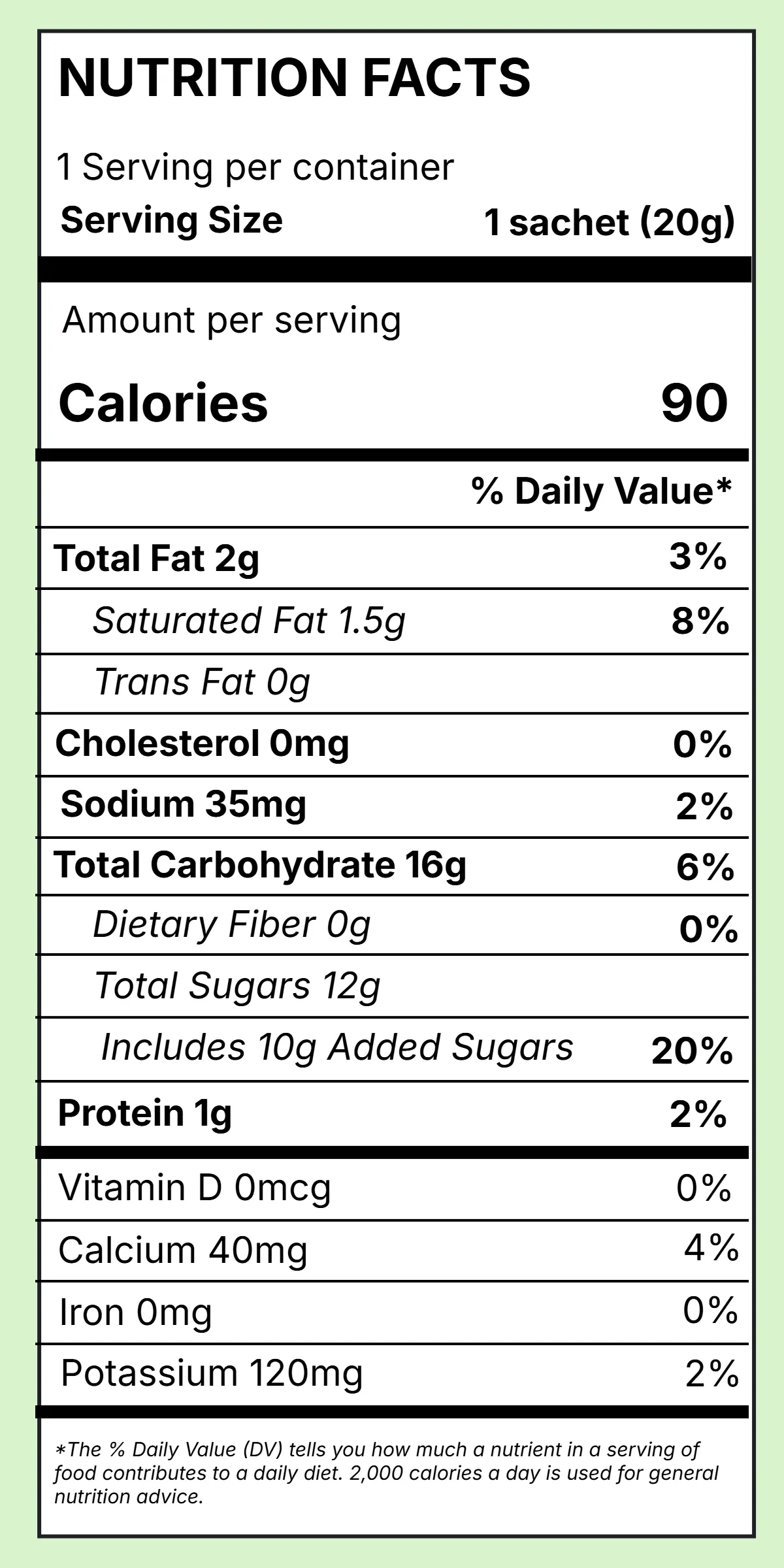 nutrition facts label template free