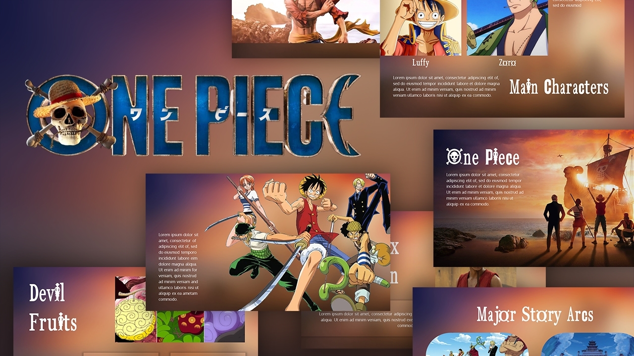 Free One Piece Anime Template PowerPoint Google Slides