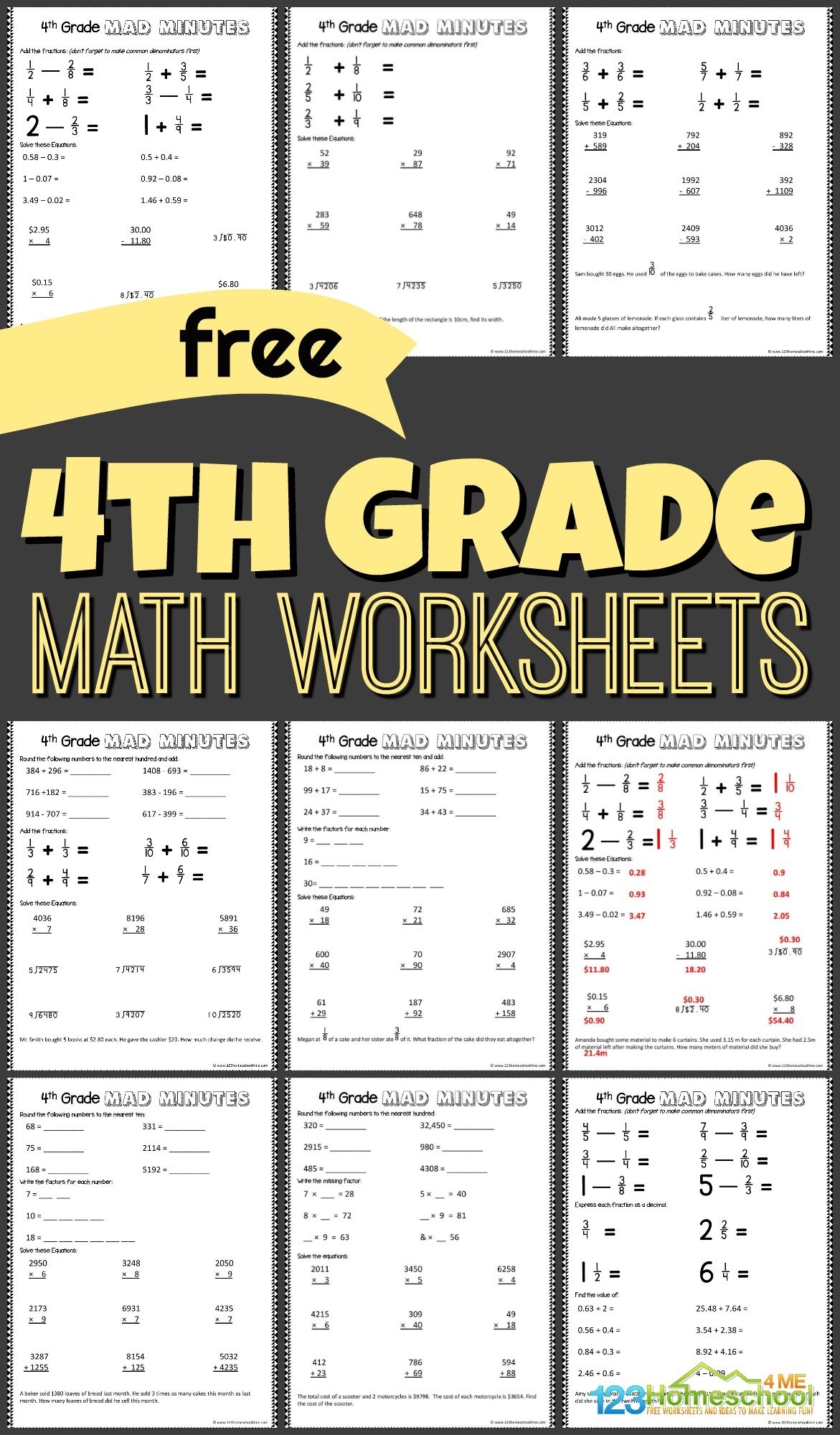 worksheets for 4th graders