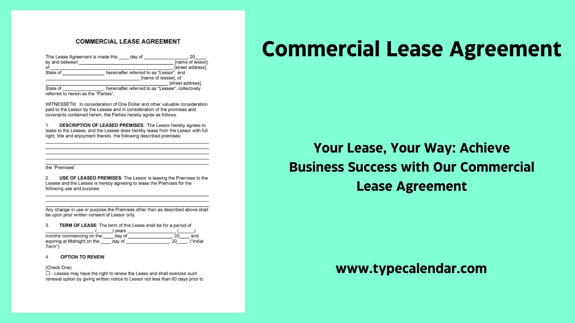 commercial lease agreement templates