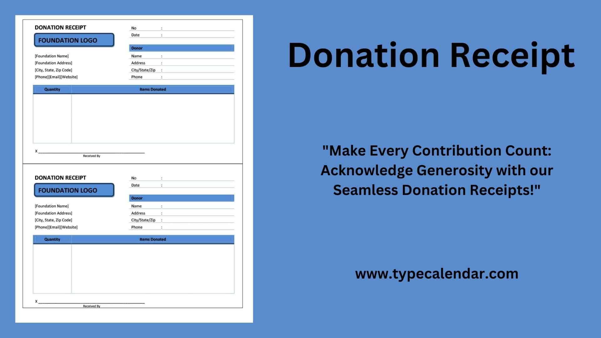 Free Printable Donation Receipt Templates PDF Word Excel Free Printable Donation Receipt Templates PDF Word Excel