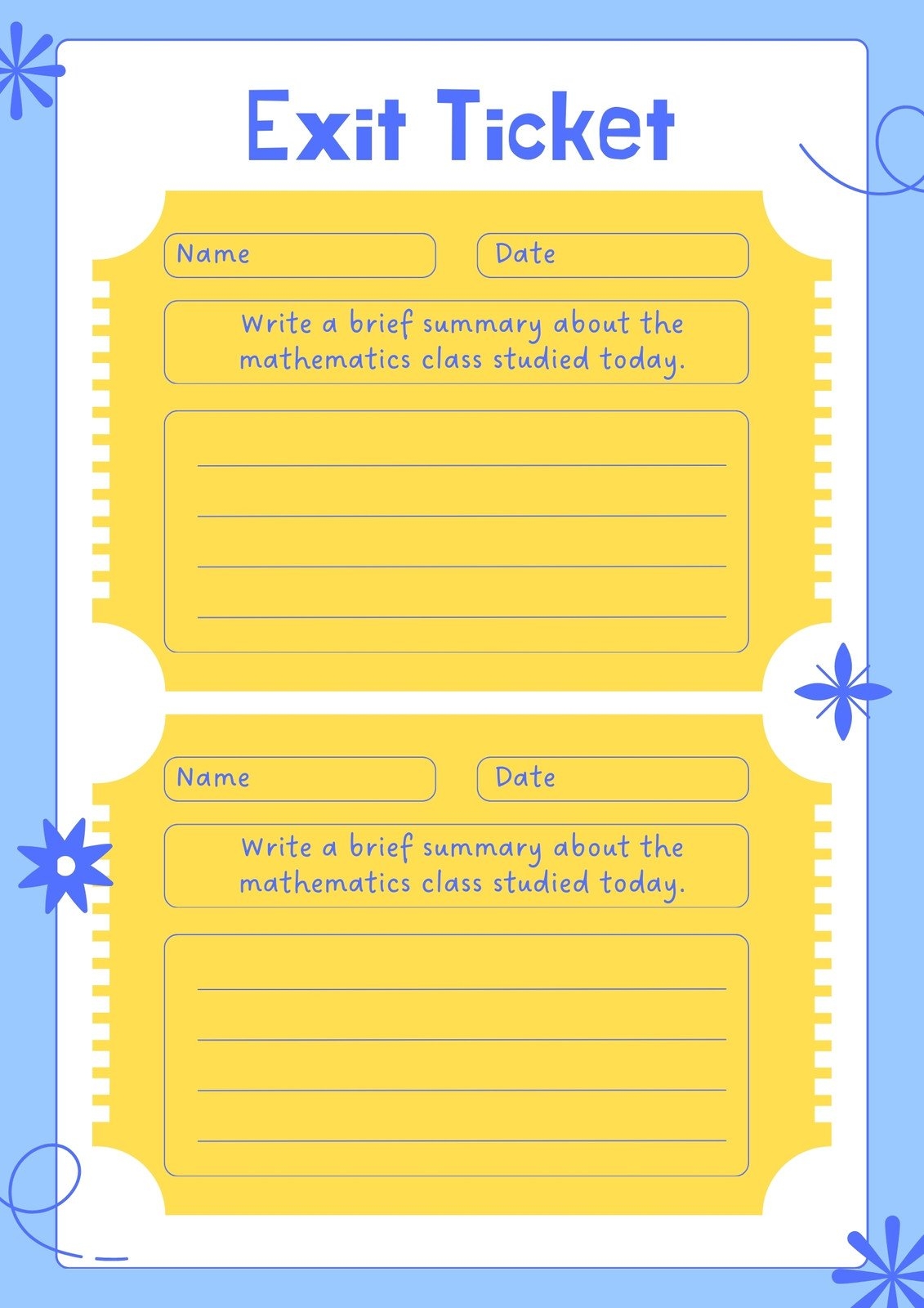 Free Printable Exit Ticket Templates You Can Customize Canva Free Printable Exit Ticket Templates You Can Customize Canva