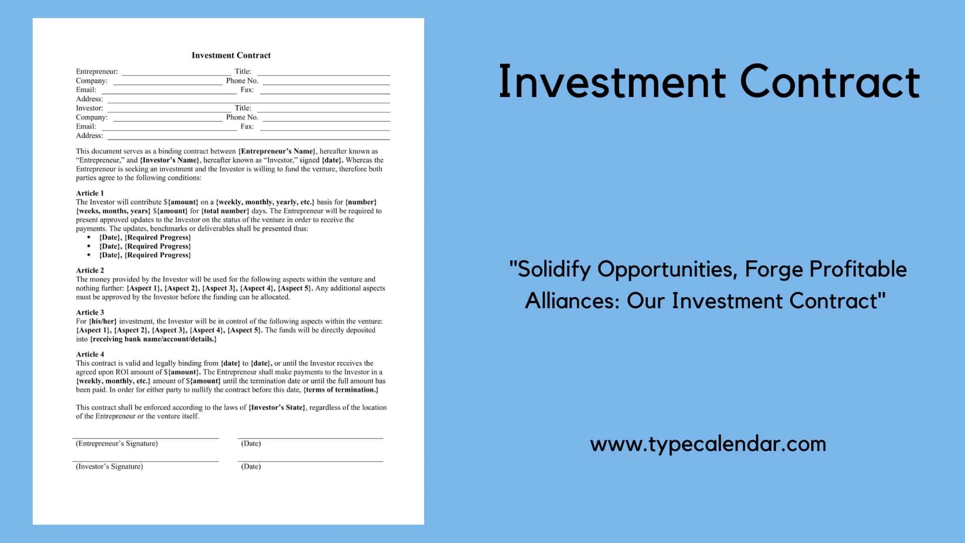 investment agreement template