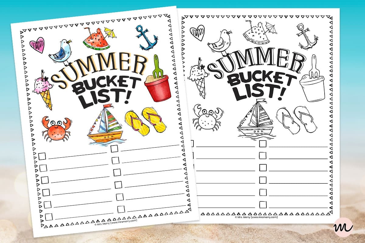 summer bucket list template